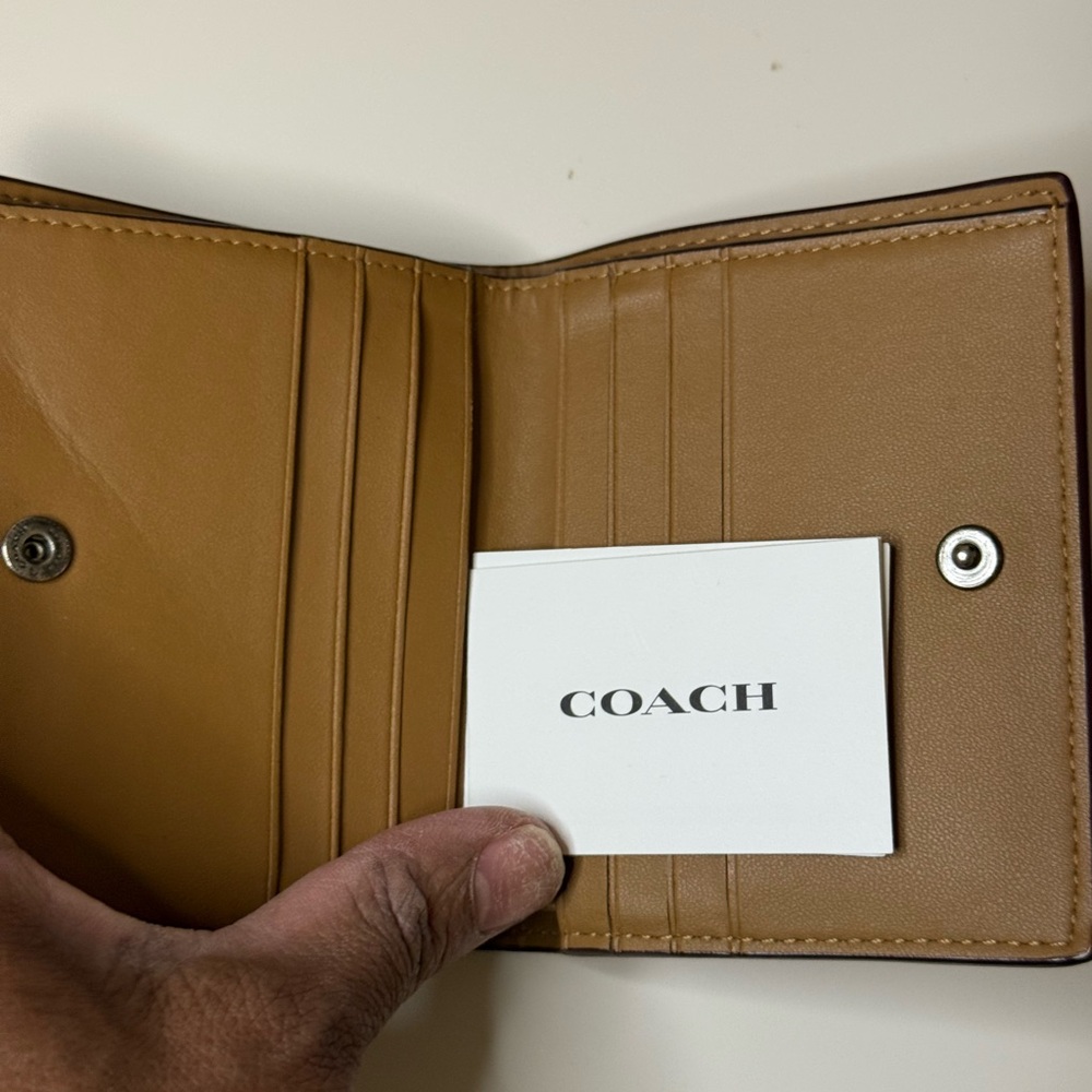 Coach Colorblock Tabby Medium Wallet – Pink & Burgundy Leather - Picture 7 of 13